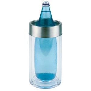 Cooler do wina przezroczysty pojemnik termoizolacyjny do butelek stal nierdzewna