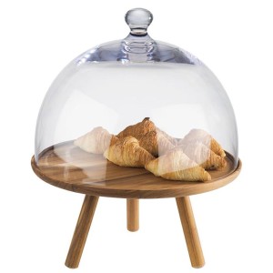 Stojak bufetowy  z kloszem drewno akacjowe 30,5 cm