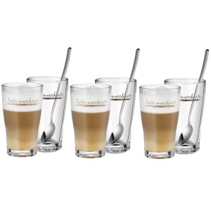 WMF – Barista szklanki i łyżeczki do Latte Macchiato 300 ml zestaw 12 elementów