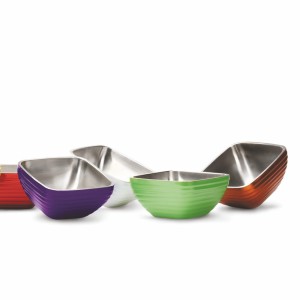 Pujadas Vollrath termoizolacyjna miska, misa kwadratowa czerwona 1,7 L. 18,4 cm x 18,4 cm.