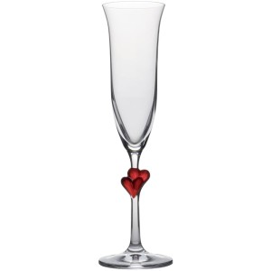 Stolzle Lausitz L'Amour kieliszki do szampana wina musującego z czerwonym sercem na ślub wesele 175ml 2 szt