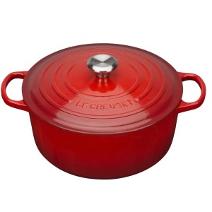 Le Creuset - SIGNATURE żeliwny garnek 24 cm. 4,2 l. wiśniowy.