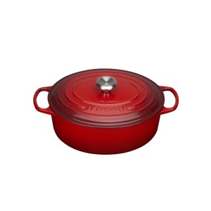 Le Creuset - SIGNATURE żeliwna owalna brytfanna 31 cm. 6,3 l. wiśniowy.