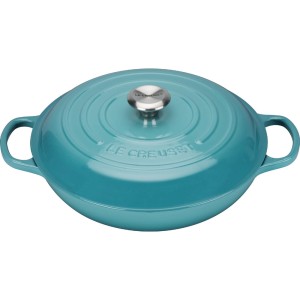 Le Creuset - SIGNATURE Gourmet żeliwny garnek 30 cm. 3,5 l. lazurowy.