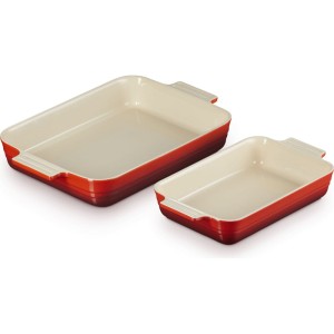 Le Creuset - Heritage  zestaw dwóch form do pieczenia 32 cm. 26 cm. wiśniowe.