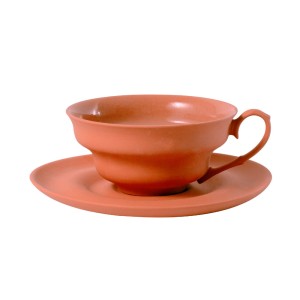 Ćmielów Design Studio - XL filiżanka ze spodkiem 500 ml. ceglasta.