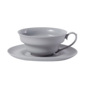 Ćmielów Design Studio - XL filiżanka ze spodkiem 500 ml. szara.