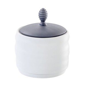 Ćmielów Design Studio - Toczony cukiernica 500 ml. biała.