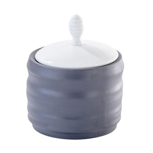 Ćmielów Design Studio - Toczony cukiernica 500 ml. czarna.