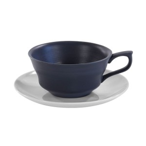 Ćmielów Design Studio - Toczony filiżanka ze spodkiem 250 ml. czarna.