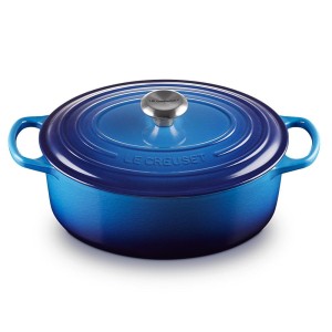Le Creuset - SIGNATURE żeliwna owalna brytfanna 31 cm. 6,3 l. azure.
