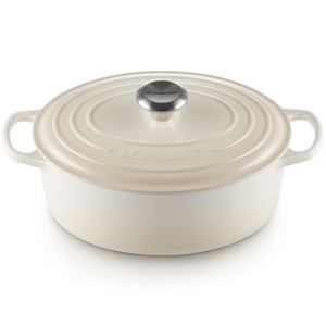 Le Creuset - SIGNATURE żeliwna owalna brytfanna 31 cm. 6,3 l. meringue.