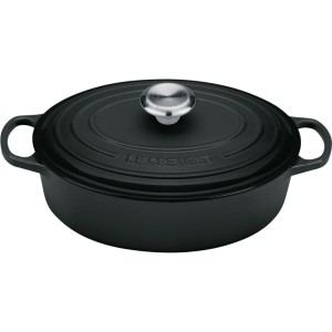 Le Creuset - SIGNATURE owalny żeliwny garnek, brytfanna 27 cm. 3,4 l. czarny.