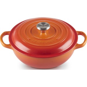 Le Creuset - SIGNATURE żeliwny garnek, brytfanna 22 cm. 2,2 l. płomienny.