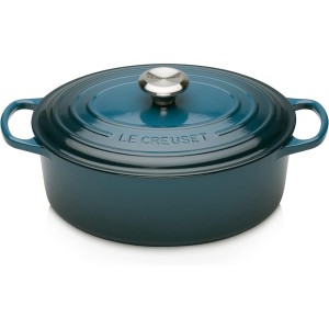 Le Creuset - SIGNATURE żeliwna owalna brytfanna 27 cm. 4,1 l. deep  teal.
