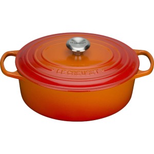 Le Creuset - SIGNATURE żeliwna owalna brytfanna 29 cm. 4,7 l. płomienny.