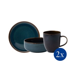 Villeroy & Boch Crafted Denim zestaw śniadaniowy dla 2 osób 6 el 