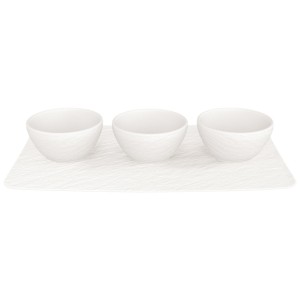 Villeroy & Boch Manufacture Rock Blanc zestaw 3 miseczek do sosów dipów 60 ml