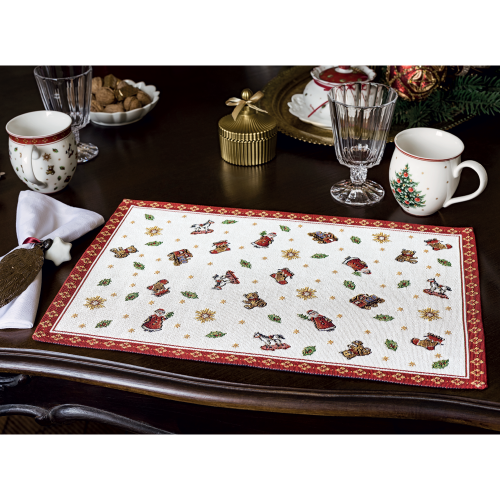 Villeroy & Boch Toy’s Delight – podkładka gobelinowa 48x32 cm z motywem zabawek na świątecznym stole