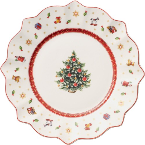 Villeroy & Boch Toy’s Delight talerz deserowy 24,4 cm biały z choinką
