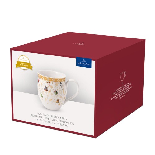 Villeroy & Boch Toy’s Delight kubek świąteczny 390 ml zabawki złoty – widok z boku