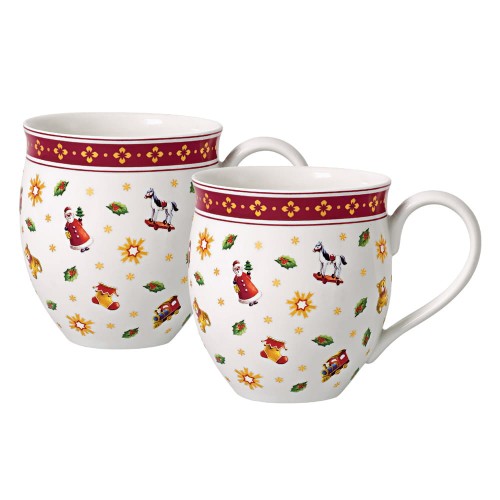 Villeroy & Boch Toy’s Delight – zestaw 2 kubków świątecznych 390 ml z motywem zabawek