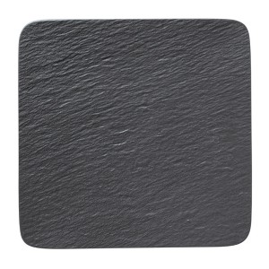 Villeroy & Boch Manufacture Rock czarny talerz płaski kwadratowy 32 cm