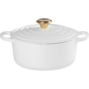 Le Creuset - SIGNATURE żeliwny garnek 24 cm. 4,2 l. biały.