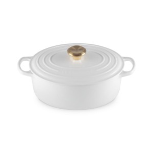 Le Creuset - SIGNATURE żeliwna owalna brytfanna 27 cm. 4,1 l. biały.