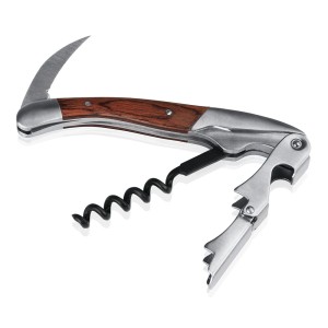 WAS Germany korkociąg otwieracz do wina nóż kelnerski z drewnianą rączką – 12 cm