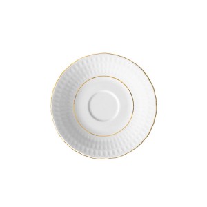 Ćmielów - Sofia Złota linia biały spodek 12,5 cm