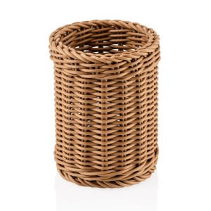 WAS Germany koszyk na sztućce WEAVER PRO – 12 cm wys 15 cm brązowy pleciony do kuchni i gastronomii