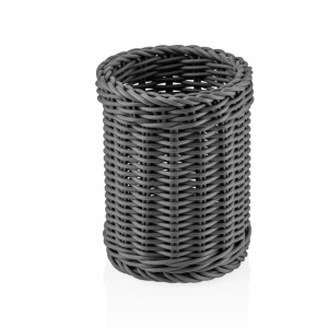WAS Germany koszyk na sztućce WEAVER PRO – 12 cm wys 15 cm szary pleciony do kuchni i gastronomii