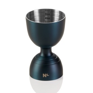 WAS Germany miarka barmańska NOCTURN – 60 ml / 30 ml kolor niebieski mat stal 18/8