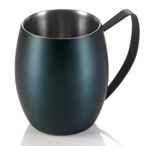 WAS Germany kubek Moscow Mule NOCTURN – 380 ml matowy niebieski podwójne ścianki stal chromowo-niklowa