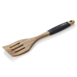 WAS Germany LET’S COOK – szpatuła ażurowa z drewna akacjowego i uchwytem Soft Grip 30,5 cm