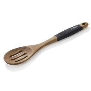 WAS Germany LET’S COOK – łyżka cedzakowa z drewna akacjowego i uchwytem Soft Grip 30,5cm
