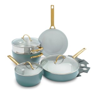 GreenPan - Padova Sky Blue zestaw garnków nieprzywierających z patelniami  bez BPA PFOA PFAS 10 elementów