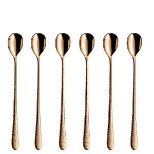 WMF Sitello Copper łyżeczki do kawy mrożonej lodów drinków 22 cm 6 szt