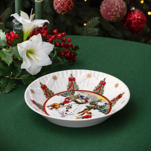 Villeroy & Boch Toy’s Fantasy miseczka Bałwan i Dzieci – aranżacja świąteczna na stole
