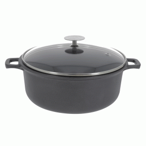 De Buyer - choc extreme garnek niski ze szklaną pokrywą 28 cm. 