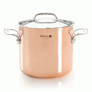 De Buyer prima matera miedziany garnek wysoki z pokrywą 20 cm 5,7 l