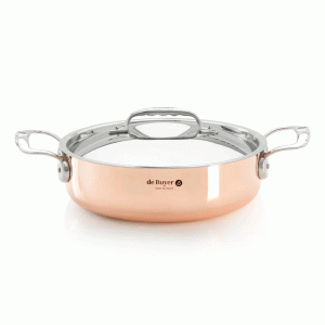 De Buyer prima matera miedziany garnek do duszenia z pokrywką 28 cm 4,9 l