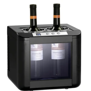 Chłodziarka do wina 2 butelki LED – kompaktowa lodówka na wino