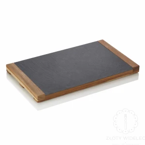 WAS Germany deska do serwowania SLATE & SERVE 35 × 20 cm – drewno akacjowe i naturalny łupek