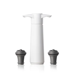 VacuVin zestaw do próżniowego zamykania wina Wine Saver biały (1 pompka + 2 korki)
