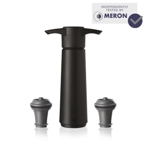 VacuVin zestaw do próżniowego zamykania wina Wine Saver Czarny (1 pompka + 2 korki)