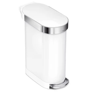 Simplehuman kosz na śmieci pedałowy SLIM 45 l biały
