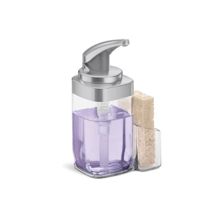 Simplehuman dozownik do mydła z pojemnikiem na gąbkę 650 ml nikiel szczotkowany