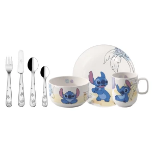 Villeroy & Boch Disney Stitch zestaw porcelany i sztućców sztućce dla dzieci 7 el